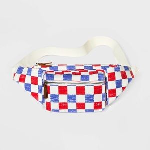 Mad Love Americana Clutch Checkered Fannypack bag nwt